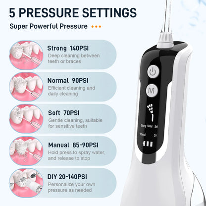 Adult Portable Oral Irrigator - Water Flosser - Wellness and Tech