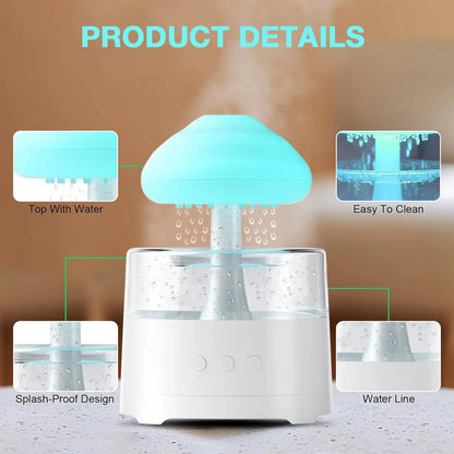 Cloud Raindrop Atmosphere Lamp Night Light | Essential Oil Small Aromatherapy Machine