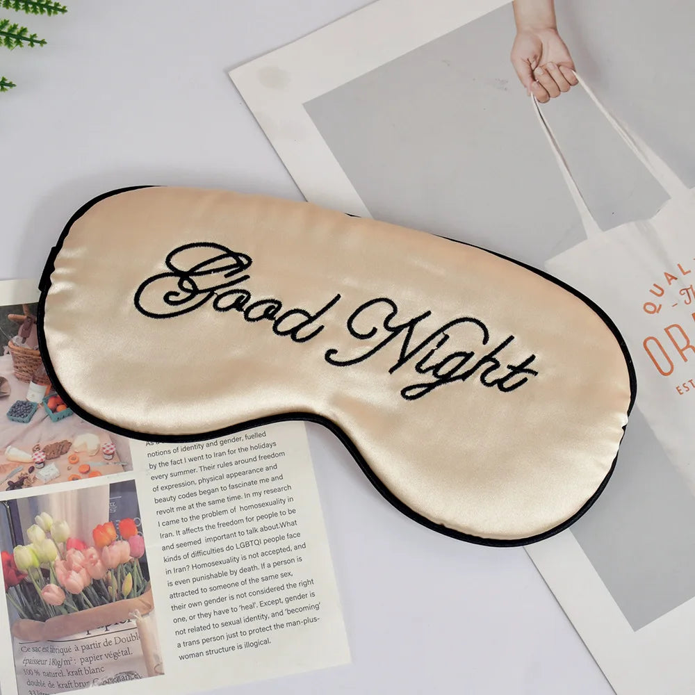 Embroidered Silk Sleep Mask - Wellness and Tech