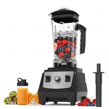 1400W High-Speed Blender, 26,000 RPM Countertop Smoothie Maker with 6 Stainless Steel Blades, Ice Crushing, 300ml Travel Cup & Stirring Rod, Black