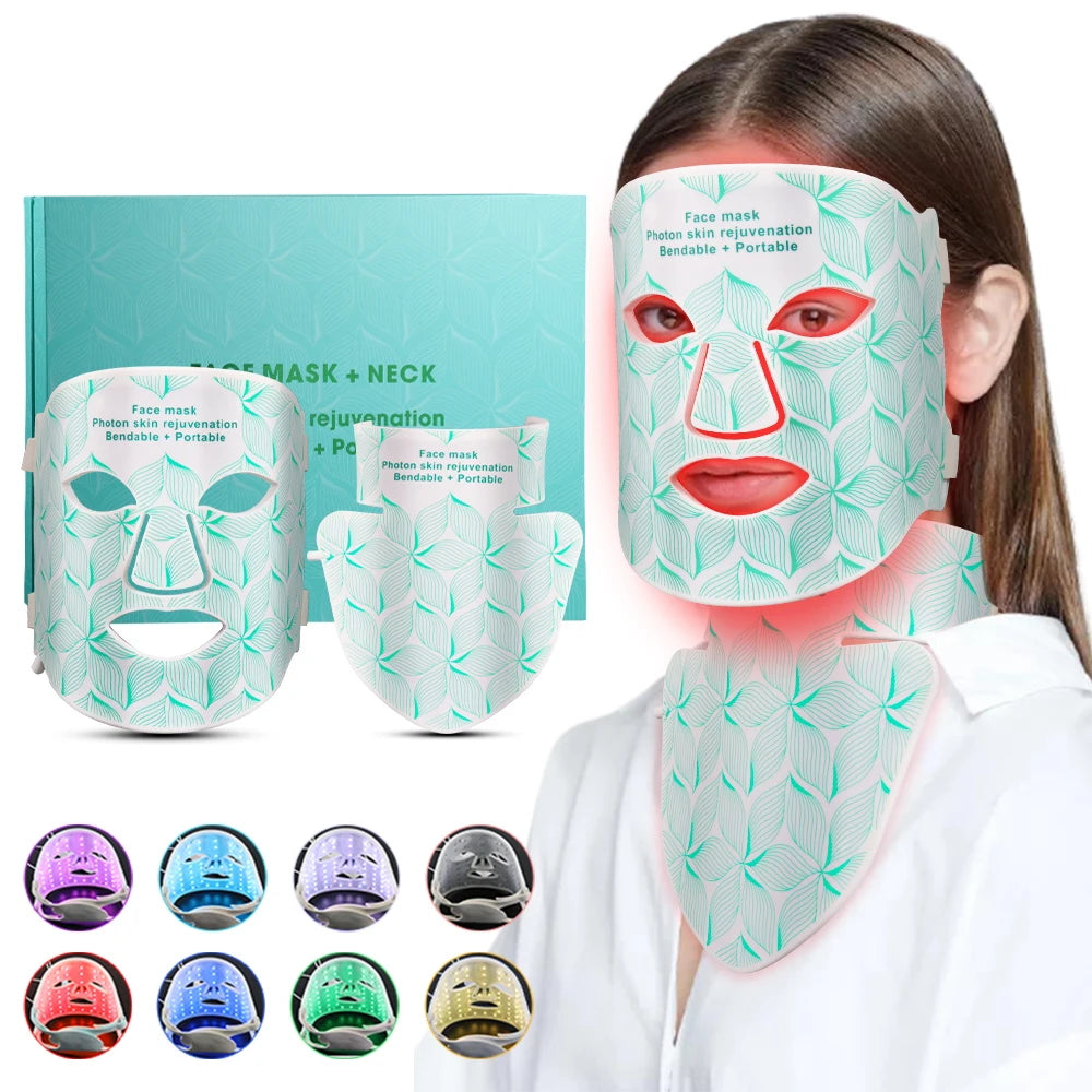 8 Colours Facial and Neck LED Mask - Wellness and Tech