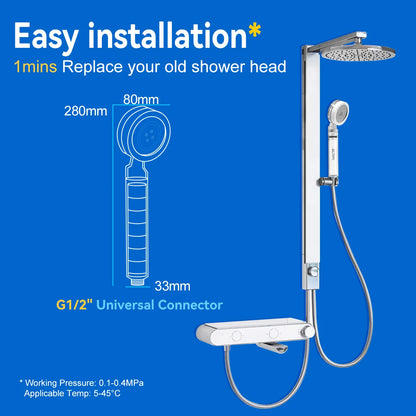 High Pressure SPA Handheld Shower Head Water Filter - Wellness and Tech