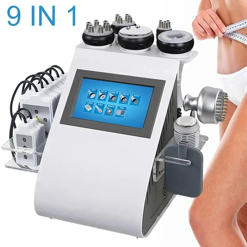 Newest 9 In 1 Lipolaser Cavitation Slimming Machine - RF Skin Lifting Radio Frequency - Wellness and Tech