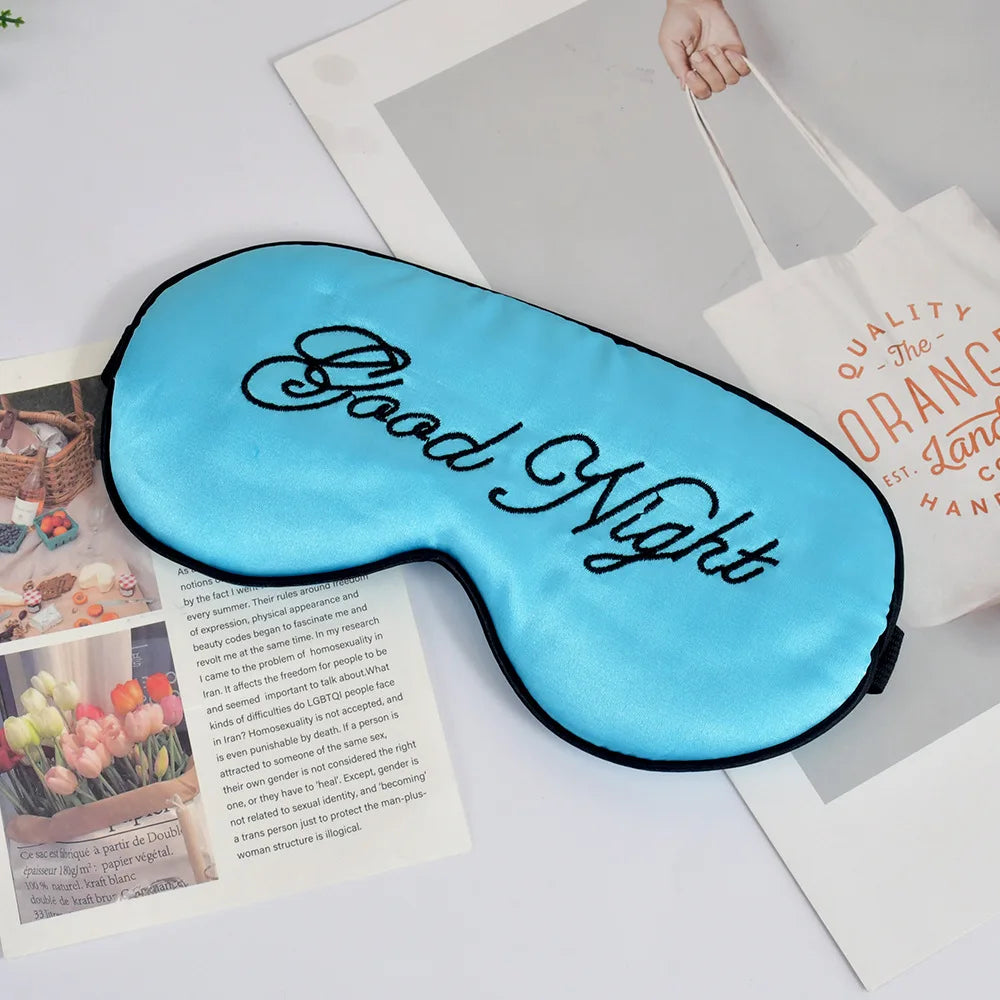 Embroidered Silk Sleep Mask - Wellness and Tech