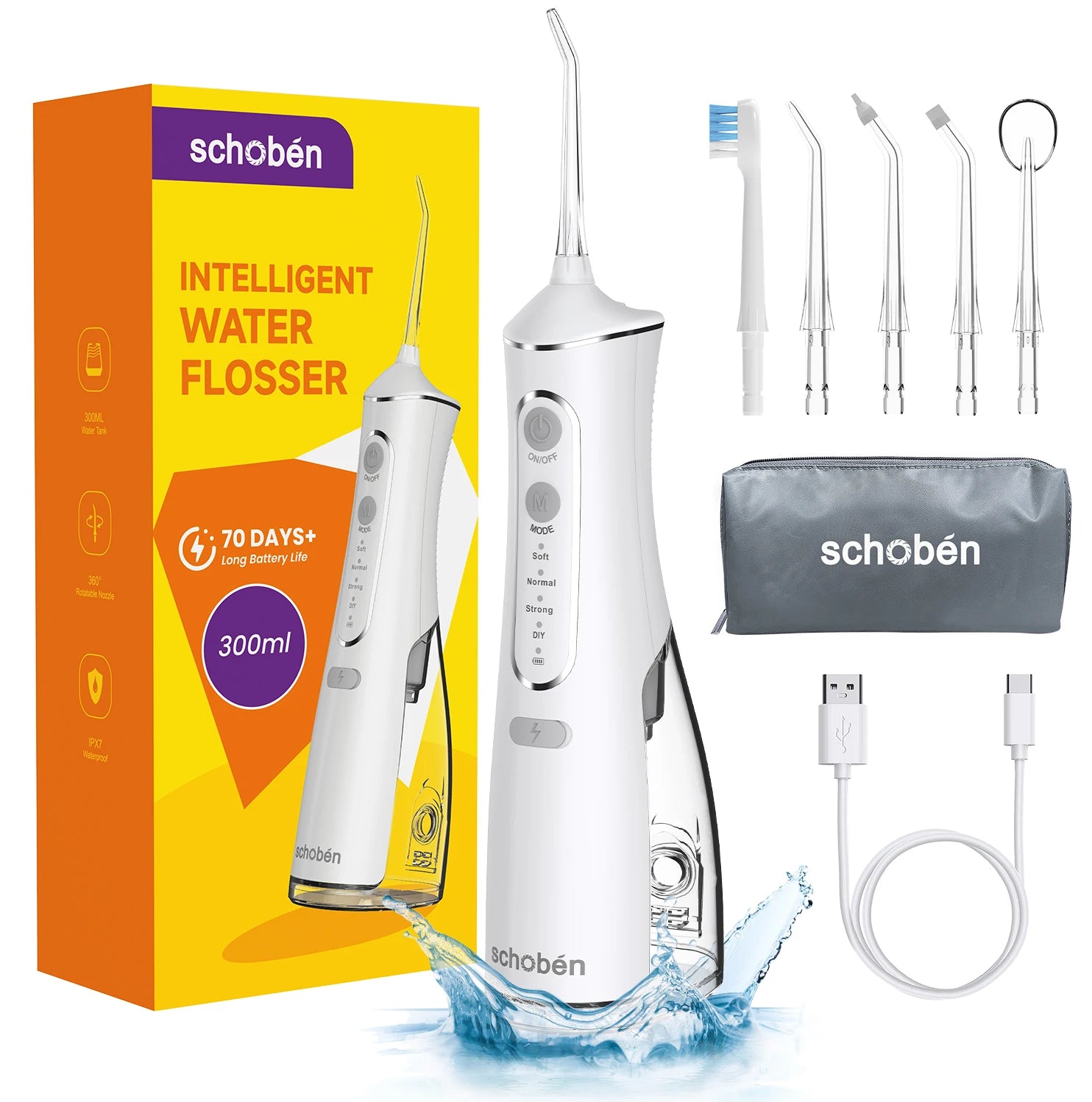 Adult Portable Oral Irrigator - Water Flosser - Wellness and Tech