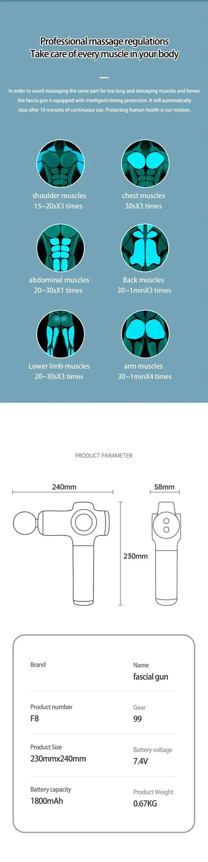 Electric Handheld Muscle Massage Gun - Wellness and Tech