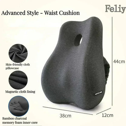 Memory Foam Office Chair Cushion Car Seat Support Waist Pillow Massage Lumbar Orthopedic Pillow Buttock Coccyx Cushion Back Pads - Wellness and Tech