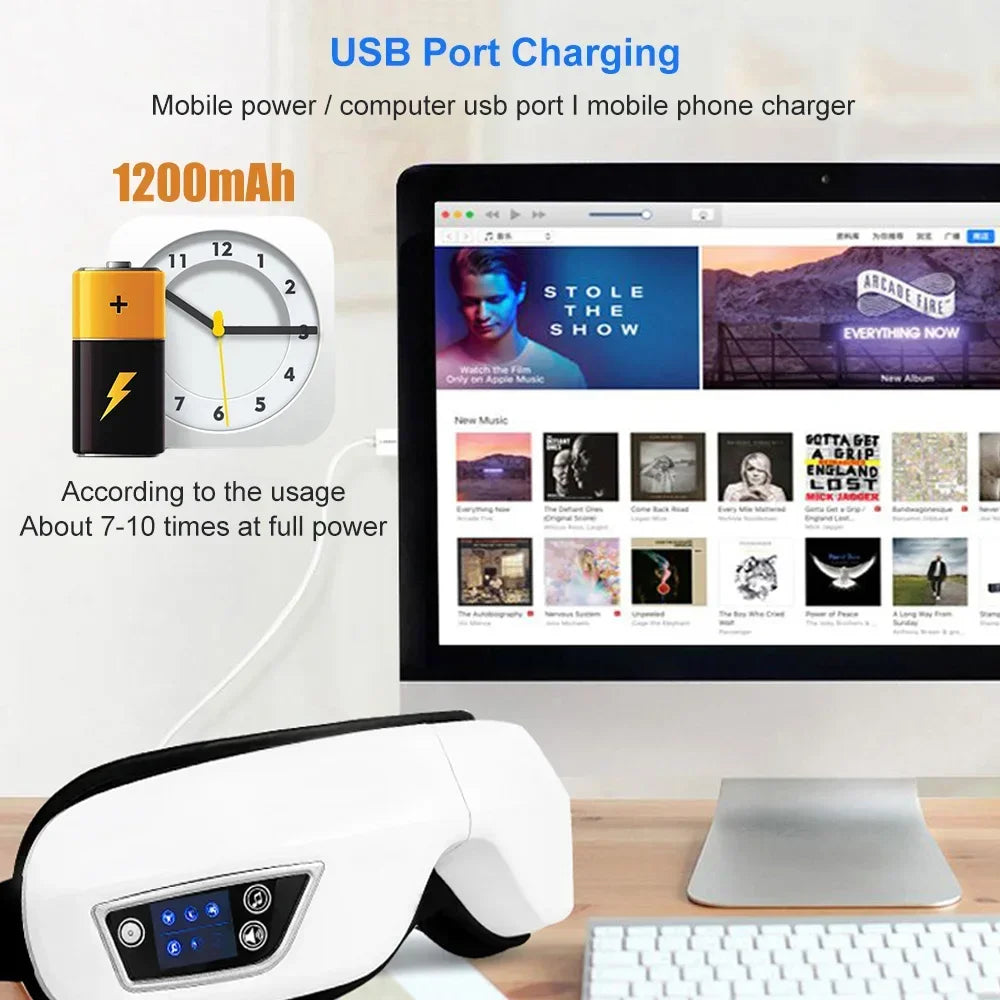 Rechargeable Smart Eye Massager - Wellness and Tech