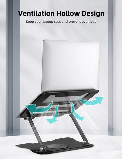 360° Metal Portable Laptop Tablet Stand Riser Bracket Adjustable Holder For Desk