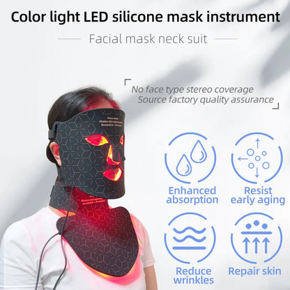 Silicone Infrared Red Light Therapy Face Mask for Skin Care Face Anti-aging - 4 Colours - Wellness and Tech
