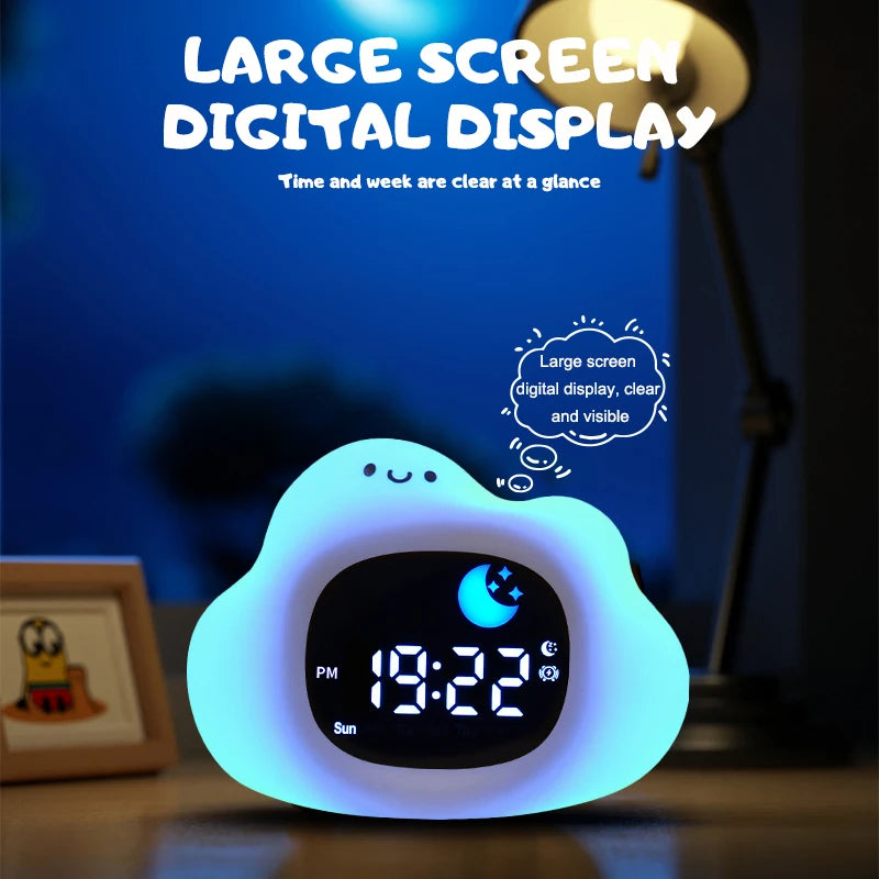 Night Light Clock | Musical Alarm Clock | Led Night Table Light Children Sleep Training