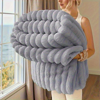 1 Pc ROSEKIND Blankets 3 Size for Bed, Soft & Warm Fleece Blanket