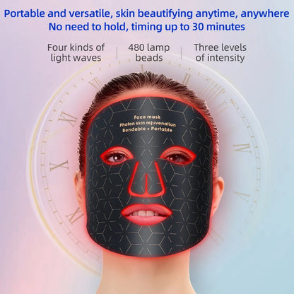 Silicone Infrared Red Light Therapy Face Mask for Skin Care Face Anti-aging - 4 Colours - Wellness and Tech