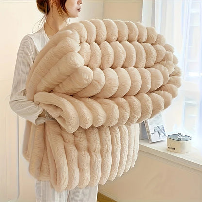 1 Pc ROSEKIND Blankets 3 Size for Bed, Soft & Warm Fleece Blanket