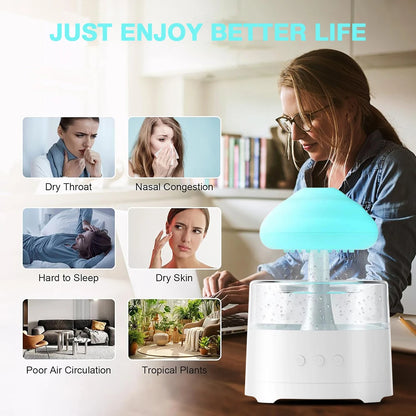 Cloud Raindrop Atmosphere Lamp Night Light | Essential Oil Small Aromatherapy Machine