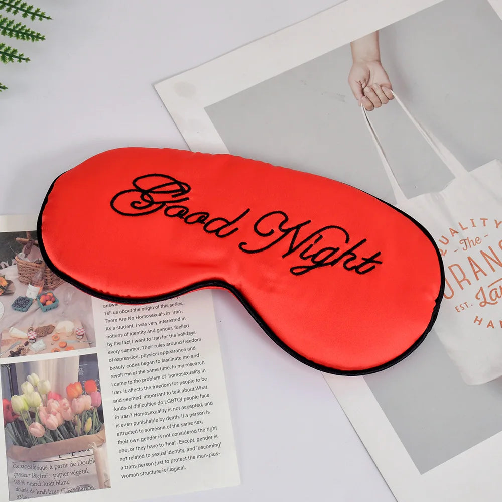 Embroidered Silk Sleep Mask - Wellness and Tech