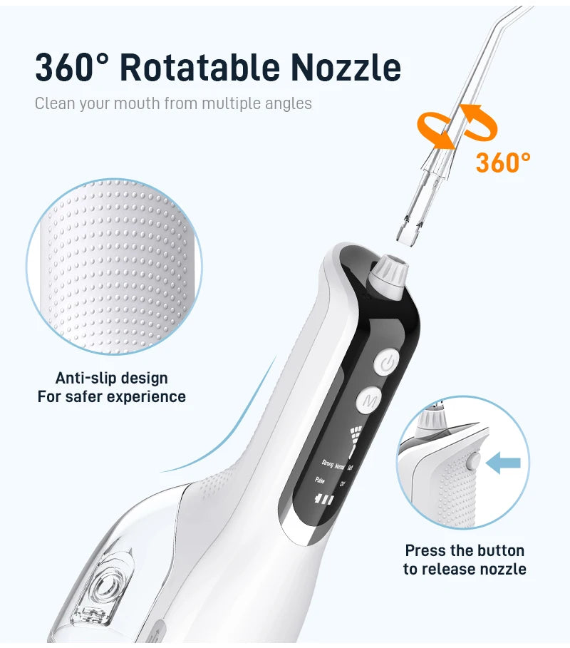 Adult Portable Oral Irrigator - Water Flosser - Wellness and Tech