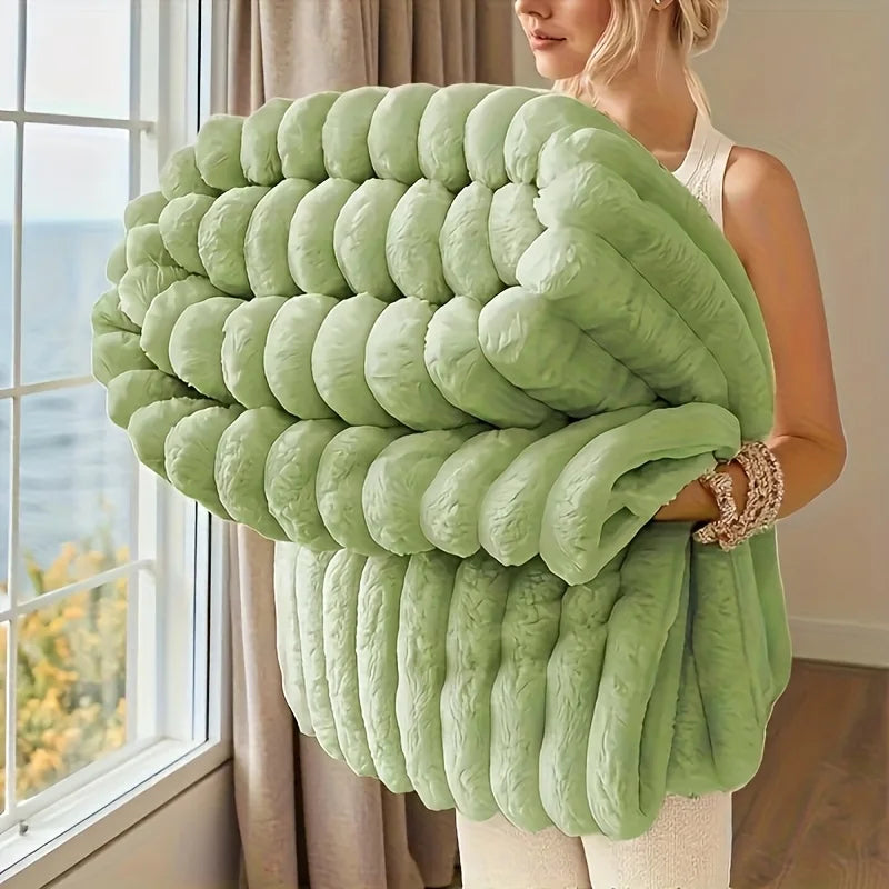 1 Pc ROSEKIND Blankets 3 Size for Bed, Soft & Warm Fleece Blanket