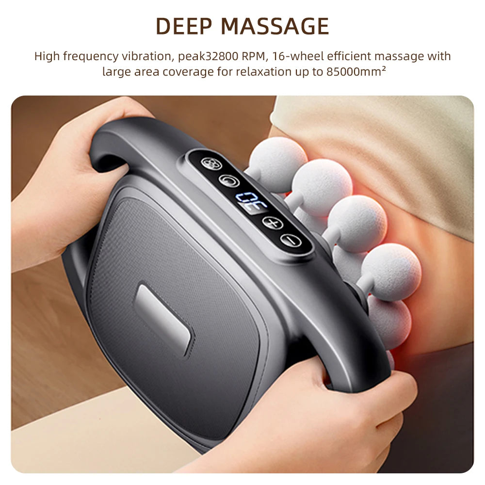16 Head Fascia Gun High Frequency Vibration Body Massage Machine - Wellness and Tech