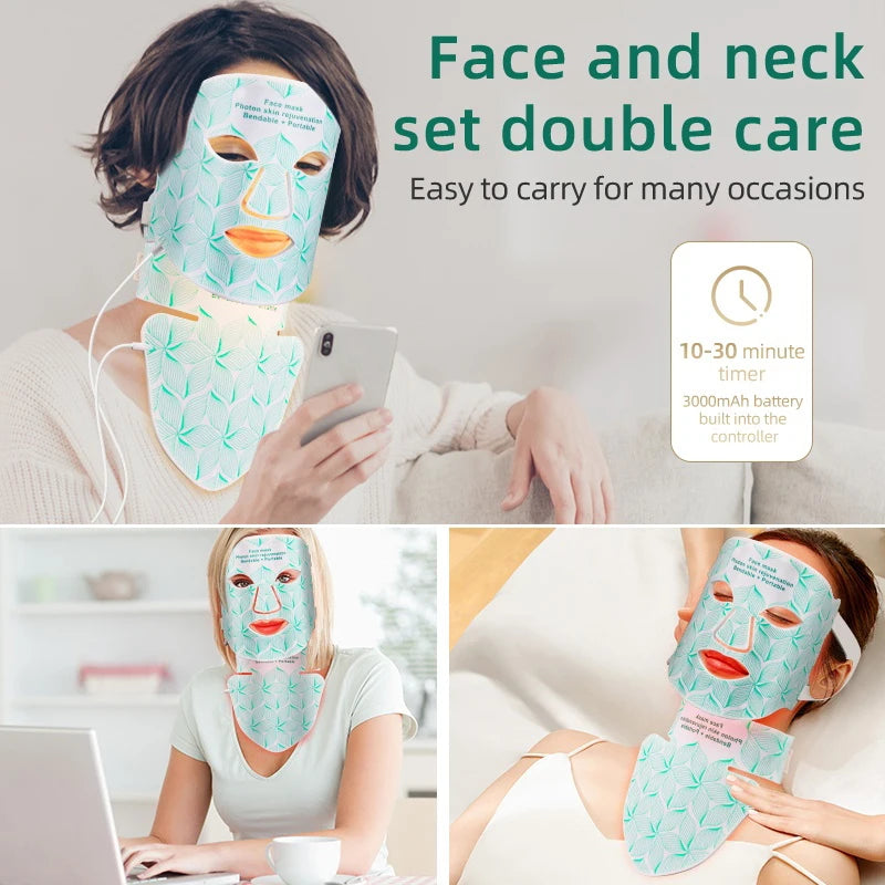 8 Colours Facial and Neck LED Mask - Wellness and Tech
