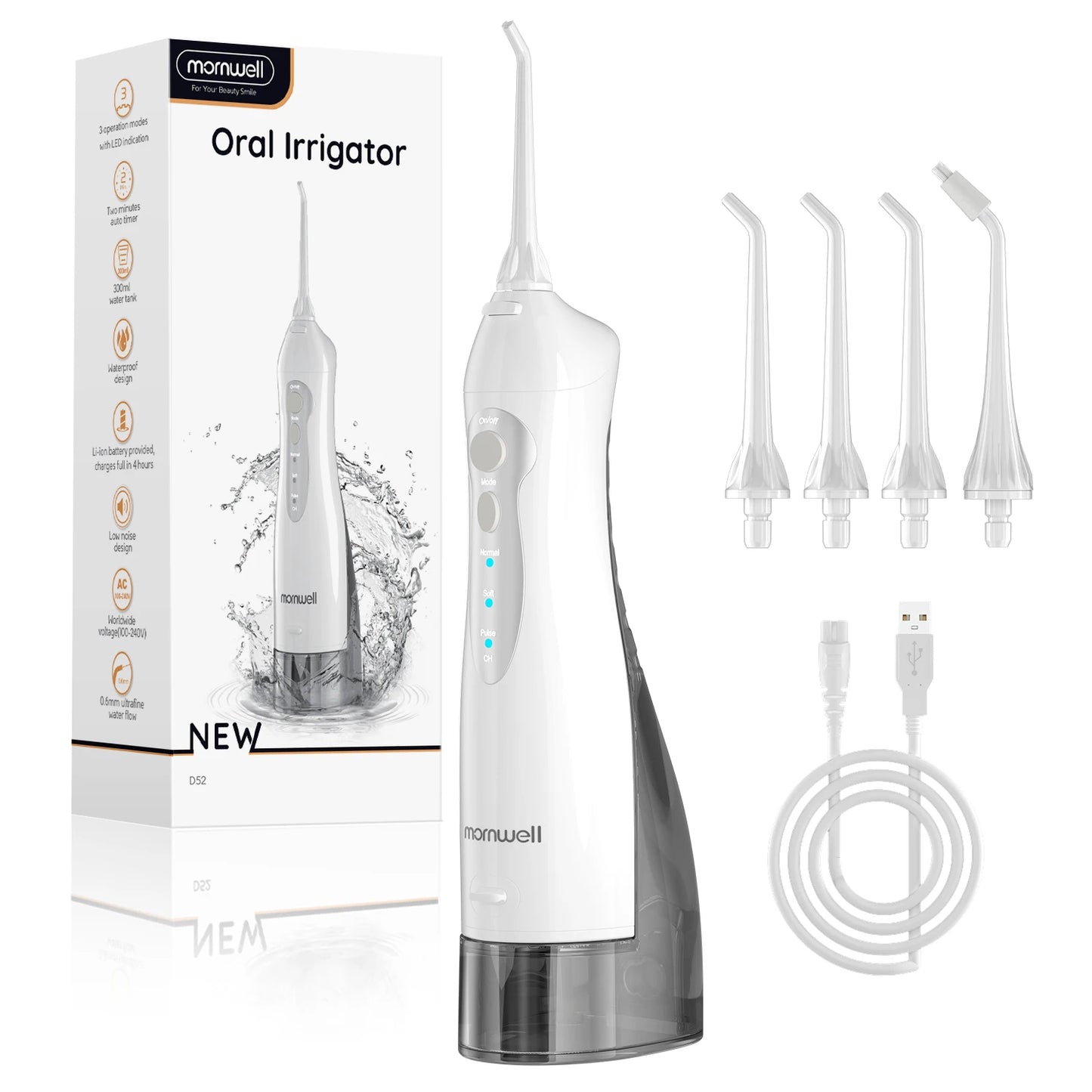 Rechargeable Water Dental Flosser - Wellness and Tech