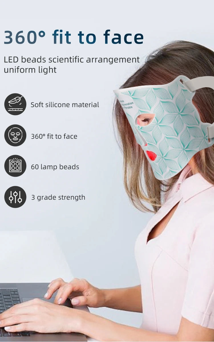8 Colours Facial and Neck LED Mask - Wellness and Tech