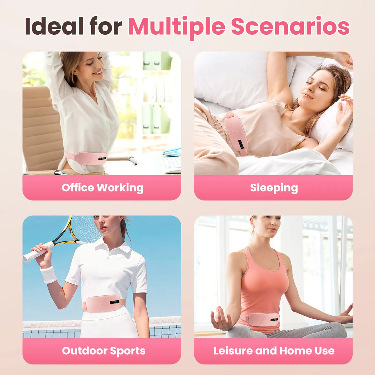 Women Menstrual Heating Pads Effective Hot Compress Period Relief Belt Rechargeable Heated Waist Massager Gifts for Female - Wellness and Tech