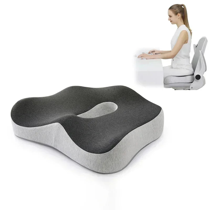 Memory Foam Office Chair Cushion Car Seat Support Waist Pillow Massage Lumbar Orthopedic Pillow Buttock Coccyx Cushion Back Pads - Wellness and Tech