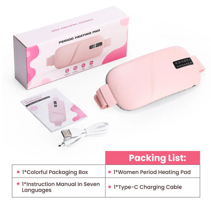 Women Menstrual Heating Pads Effective Hot Compress Period Relief Belt Rechargeable Heated Waist Massager Gifts for Female - Wellness and Tech