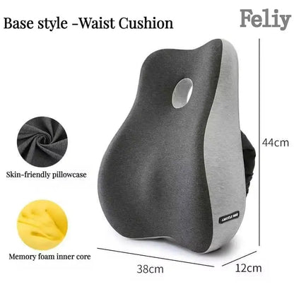 Memory Foam Office Chair Cushion Car Seat Support Waist Pillow Massage Lumbar Orthopedic Pillow Buttock Coccyx Cushion Back Pads - Wellness and Tech
